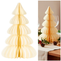 Papierowa choinka ozdoba 30 cm świąteczna dekoracja 3D z magnesem ecru