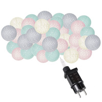 Cotton balls 50 led lampki dekoracyjne, girlanda na prąd turkusowo-różowe