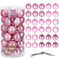 Bańki choinkowe 30 szt. bombki świąteczne zestaw różowy