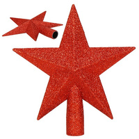 Czubek na choinkę 15 cm szpic, gwiazda czerwona