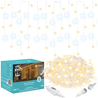 Kurtyna świetlna 300 led girlanda, lampki wewnętrzno-zewnętrzne sople biały ciepły + flash