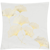 Poszewka dekoracyjna 40x40cm na poduszkę wzorzysta w złote liście