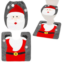 Komplet świąteczny 2 częściowy dywanik łazienkowy i pokrycie na deskę sedesową Mikołaj