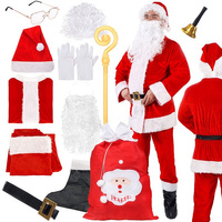 Strój Mikołaja 12 elementów, kostium czerwony przebranie mikołajki