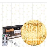 Kurtyna świetlna z pilotem 306 led girlanda, lampki wewnętrzno-zewnętrzne sople ciepły biały