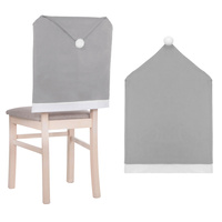 Pokrowiec na krzesło, czapka Mikołaja szara