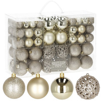 Bombki choinkowe 100 szt. ozdoby świąteczne zestaw 6/4/3 cm złote