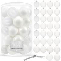 Bombki choinkowe 30 szt. biały 8cm zestaw choinkowy