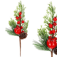 Gałązka świąteczna sztuczna dekoracja do stroika 27 cm 3 szt.