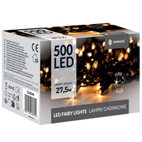Lampki choinkowe 500 led ciepły biały + zimny biały flash 27,5 m oświetlenie IP44