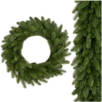 Świąteczna girlanda 100 cm choinkowa sztuczna łańcuch z gałązek na stół, kominek zielony