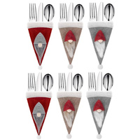 Kieszonka na sztućce 6szt. świąteczne etui, czapki ozdoba świąteczna