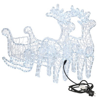 Renifery Led 150 cm świąteczne z saniami świetlna dekoracja do ogrodu biały zimny