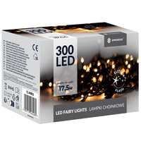Lampki choinkowe 300 led ciepły biały + zimny biały flash 15m oświetlenie świąteczne IP44