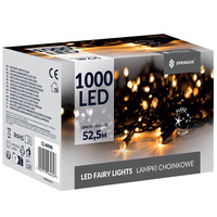 Lampki choinkowe 1000 led ciepły biały + flash 50m oświetlenie świąteczne IP44
