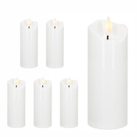 Świeczki na baterie 6 szt. 13,5 cm świece LED z ruchomym płomieniem, do stroików świątecznych