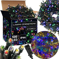 Lampki choinkowe 500 led multikolor + flash 25m oświetlenie świąteczne IP44