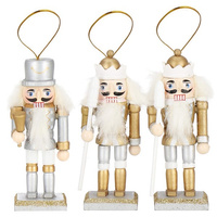 Zawieszki choinkowe 3 sztuki dziadek do orzechów drewniane ozdoby świateczne