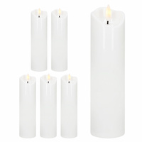 Świeczki elektryczne led 6 szt. 18,5 cm świece na baterie z ruchomym płomieniem, do stroików