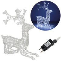 Renifer Led świąteczny 130 LED świetlna dekoracja biały zimny